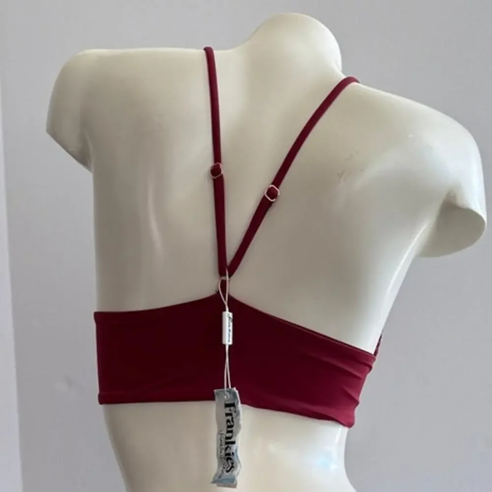 Frankies Bikinis Ayla Crochet Bikini Top - Racerback - Merlot - Small - NWT